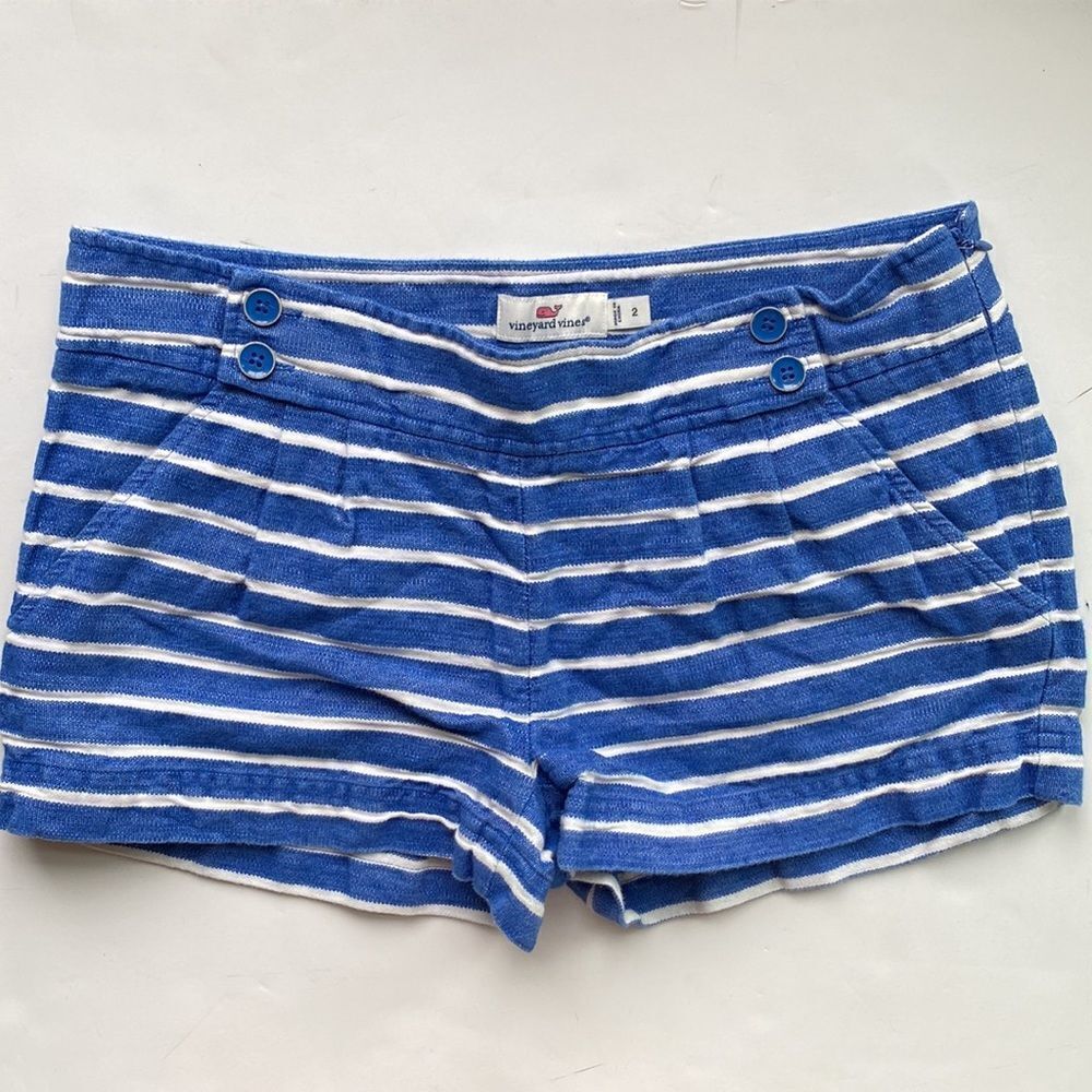 Vineyard Vines Linen Cotton Blend‎ Break Stripe Everyday Shorts Size 2